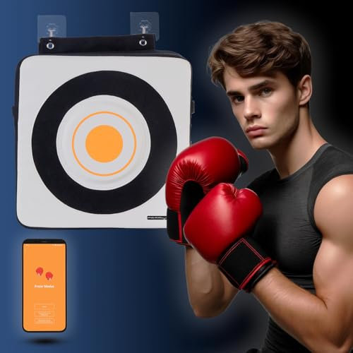 PEARL Sports Boxmaschine: Wand-Boxsack, App für iOS und Android, Bluetooth, Schlagkkraftmessung (Boxkissen, Boxwand, Schlagkkraftmessungen)