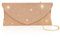 Toptime Damen Clutch, Glitzer Abendtasche mit Abnehmbare Metallkette, Elegante Envelope Handtasche Damen Klein, Pailletten Crossbody Bag Umhängetasche für Hochzeit, Abschlussball, Party (Rosegold)