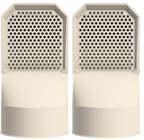 Grille d’aération vide sanitaire Ø100 mm (Lot de 2) - Ventilation PVC anti-humidité, anti-nuisibles, pour sous-sol, cave et extérieur (Beige)