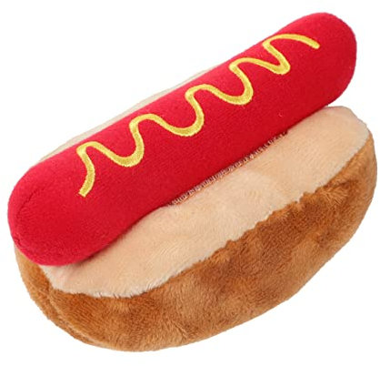 VANZACK Hot-Dog-Puppe quietschendes Plüschtier für Hunde Hund quietschende Plüschtiere Interactive Dog Toys hundekuscheltier Quietschgeräusch- für Haustiere Haustier rot
