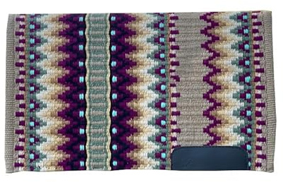 Western Show Schabracke/Decke für Pferde – handgefertigte Woll-Satteldecke mit neuseeländischem Design, normale Größe 86,4 cm L x 96,5 cm B x 2,5 cm dick, langlebig und bequem für Reiten A510