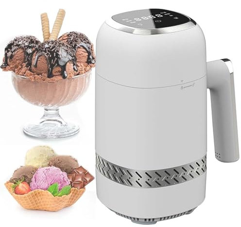 Mini SorbetièRe éLectrique – ÉCran Tactile Led Intelligent, Machine à Dessert Portable Pour Yaourts, Sorbets, PréParations Onctueuses Et Plus Encore – 300 Ml, 60 W, RéFrigéRation