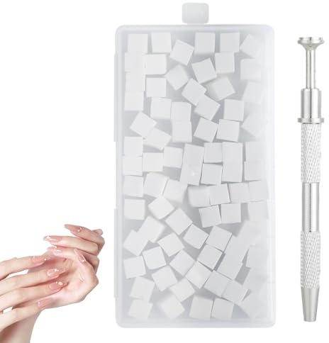 Nägel Selber Machen,Nageldesign-Hilfsmittel,100 Stück Nail Art Schwämme mit Metallgreifer,Schwammpinsel and Sponge Brush Applikator für Gradient Nail Art Designs