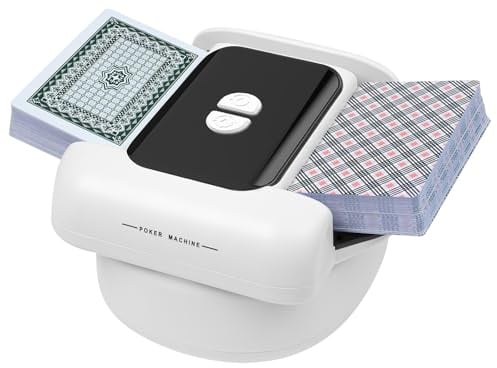Semaiki Automatischer Kartenmischer mit Auto/Manuell Modus | Wiederaufladbar,Mischt 2 Kartensätze Ultra leise Shuffling Automatischer Kartenmischer für Poker, Bridge, Rommé