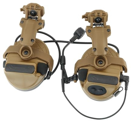 Hearangel Taktisches Headset Klangabholung Aktive Geräuschunterdrückung mit ARC Schienenadapter Abnehmbares Kabel U94 PTT für Airsoft