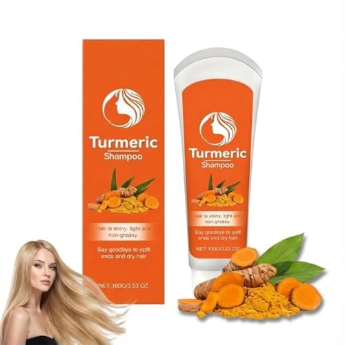 Kurkuma-Shampoo, Tiefenreinigendes, pflegendes und ölregulierendes Shampoo für die Kopfhaut, Verdickendes, Volumengebendes, Weichmachendes und intensiv Feuchtigkeitsspendendes Sham/poo (1PCS)