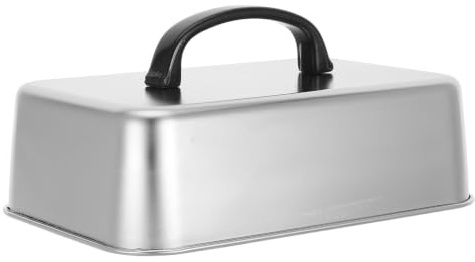 POPETPOP Tapa de Barbacoa Rectangular de Acero Inoxidable Protección contra Salpicaduras de Aceite Mango Ergonómico, Tamaño 22.20x14.60x6.60cm para Cocina en Casa y Planchas