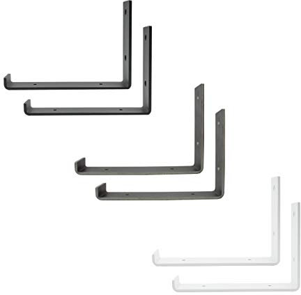 Natural Goods Berlin 2X Regalhalter, Regalträger, Wandregal | viele Farben mehrere Größen (KREUZBERG 200mm, Schwarz)