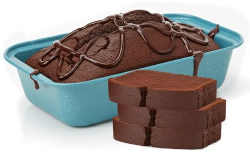 AEX Non-Stick Bread Loaf Tin - Durable Baking Trays for Homemade Loaves | Banana Bread, Meat Loaf & Pound Cake Bakeware - Oven Safe, Handwashable | Freezer Safe Cake Tins for Baking - Turquoise