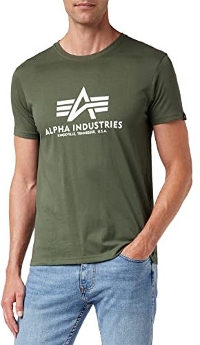 Alpha Industries Herren Basic T-Shirt, Dunkelolivgrün, 56