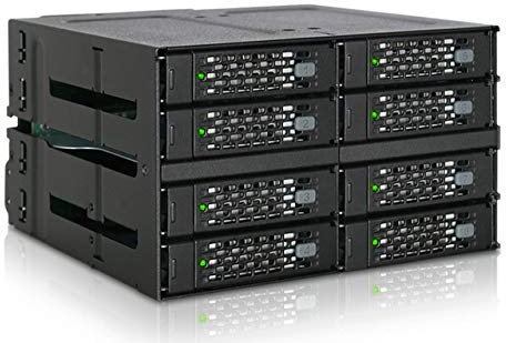 ICY DOCK ToughArmor MB508SP-B - 8-Bay SATA/SAS Hot Swap Wechselrahmen für 2,5 SSD/HDD via Mini-SAS HD (SFF-8643) - Vollmetall