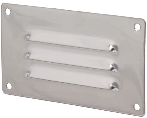 OPIOL QUALITY Kiemenblech TYP A 127x66 mm (4 Stück) aus rostfreiem Edelstahl A2 Lüftungsgitter Lüfter Kiemenlüfter Metall lüftungsgitter Lüftungsrosette Edelstahl Verschließbar Lüftungsblech
