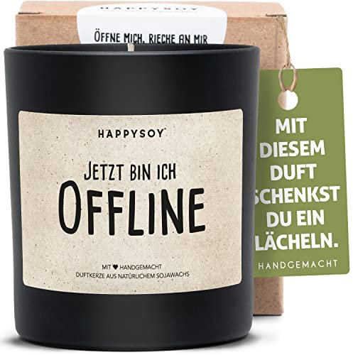 Offline Duftkerze im Glas mit Spruch aus Soja- natürlich handgemacht vegan - nachhaltig persönlich Geschenk Geschenkidee beste Freundin Freund - digital detox Geburtstagsgeschenk Handy weg