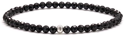 BERGERLIN Turmalin Armband echt mit 925 Sterling Silberperle - facettierte Perlen - Größe M