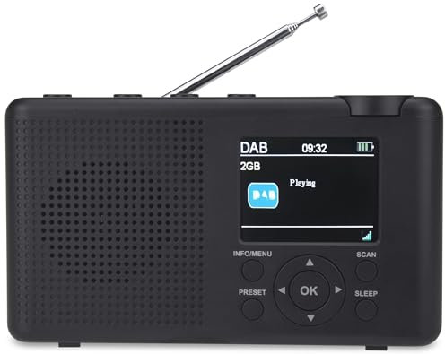 REFLEXION TRA23DAB/GR, Tragbares UKW Radio mit DAB/DAB+ (16 Watt) Farbdisplayanzeige, Netz- und Batteriebetrieb, 40 Senderspeicherplätze, Schwarz