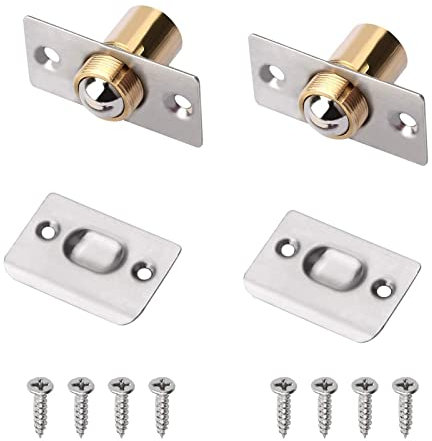 2 Stücke Schrankverschluss mit Schrauben, Schrank Möbelverschluss, Edelstahl Tür Kugelschnäpper, Tür Kugelschnäpper Schranktür, für Kleiderschränke und Schränke, Rollschnallen-Türschlösser