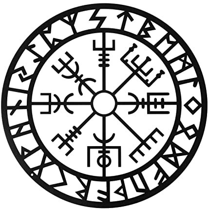 Jatour Metall Wand Deko, Metall Wandkunst Wandskulpturen Wikinger Kompass Nordische, Schwarz Ausgehöhlte Eisenwandbehang Metallornament, Für Moderne Wikinger Schlafzimmer Wohnzimmer Kunst Ornament