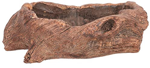 Vaso di scultura artificiale della fioriera di legno: vaso di fiori di vaso di cactus rustico succulento della resina vaso di fiori del tronco del ceppo del tronco