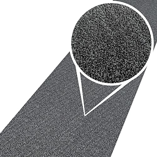 ANRO Teppich Teppichläufer Flur Schlafzimmer Küche Wohnzimmer Küchenläufer Küchenteppich rutschfest Meterware Tamara Grau 200x50cm