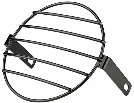 Motorrad Scheinwerfergitter, 7 Eisen Retro Motorrad Netz Metall Grill Abdeckung Seitenmontage Universal Lampenmaske Schutz für Motorrad Scheinwerferschutz