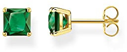 Thomas Sabo Damen Ohrstecker in der Farbe Farbe Gold aus 925 Sterlingsilber mit 750 Gelbgold Veredelung mit Zirkonia, Größe: 6x6mm, H2174-472-6