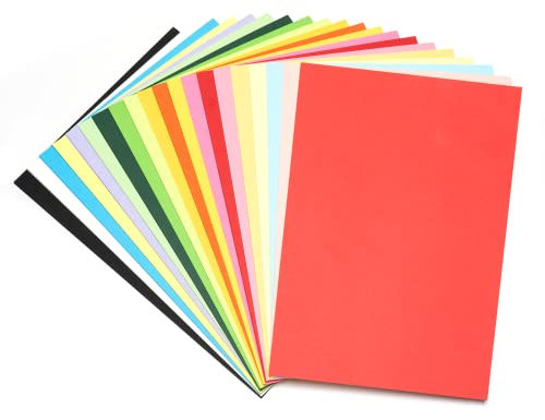 Carehabi Bastelpapier A4 Bunt 160g/m²,20 Farben 80 Blatt Buntpapier,Färbigen Druckblätter,Färbiges Buntes Papier für Kinder DIY Basteln Gestalten Dekorieren Kunsthandwerk Ostern Karten Papierblumen