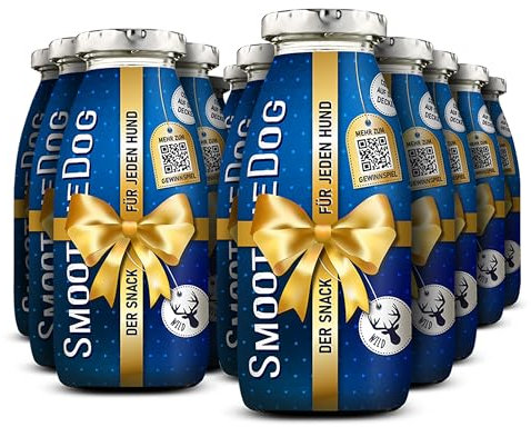 SmoothieDog Winter-Edition 12x WILD - Limited Edition - Hundesmoothie, je 250ml, Zucker- und Glutenfrei, Flüssignahrung für Hunde, viele Anwendungsmöglichkeiten