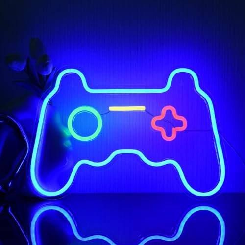 Luci al Neon a Gioco,Insegna al Neon Gamepad Lettore al Neon Alimentato Tramite USB Per Camera da Letto Sala Giochi Bar Decorazione Per Feste Regalo Per Bambini