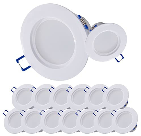 FAZRPIP 15 Stück LED-Einbaustrahler, Schallwandverkleidung 5 W, 9 W, 12 W, 15 W, 20 W Runde Panel-Leuchte Ultradünner Einbaustrahler 000 K / 4000 K / 6000 K Wählbare LED-Scheibenlichter