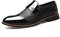Mocassini da uomo alla moda, con lacci, traspiranti, con intaglio, in pelle verniciata, scarpe brogue per abiti da sposa, Nero , 38 2/3 EU