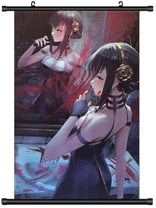 Großes 60x90CM Spy X Family Kakemono Rollbild | Anime Manga Stoffposter Wallscroll Poster | Wanddeko Geschenk | Motiv: Yor