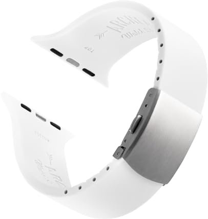 Archer Watch Straps - Cinturini Su Misura in Silicone per Apple Watch (Bianco, Chiusura Argento, 40/41/42mm)