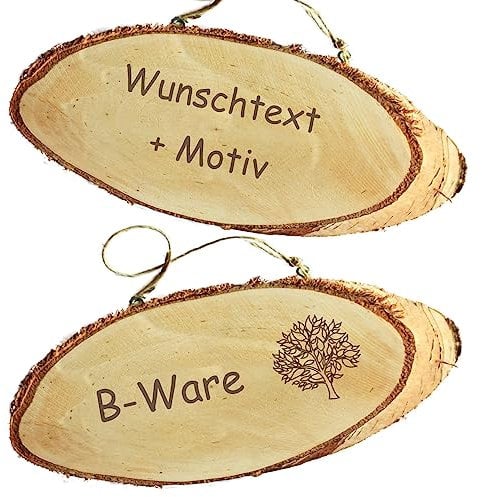 Geschenkissimo Holz Türschild - optional mit Gravur, Name + Spruch, Motiv möglich - Holzschild 2. Wahl/B-Ware Abverkauf, mit kleinen Mängeln wie Rissen, Ausbesserungen, Anderen Schönheitsfehlern