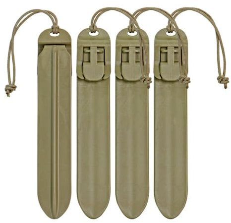 ACEXIER Taktischer Molle Stick Schnellverschluss PALS Gurtband Befestigen Clip Gurt Acetal Polymer 5,75 Zoll Jagdzubehör (Tan-4PCS)