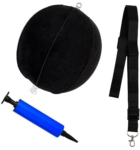 TOYMIS Inflatable Golf Smart Training Ball, Assist Golf Swing Trainer Golf Swing Assistant for Beginner Golfer,Golf Swing Posture Corrector with Air Pump & Adjustable Buckle Lanyard (Black)