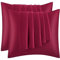 WOLTU 2er Set Satin Kissenbezug 80 x 80 cm, Premiun Kopfkissenbezug weiche ähnlich wie Seidenkissenbezug, Kissenhülle Haar- und Hautpflege Seidig mit Reißverschluss, Bordeaux