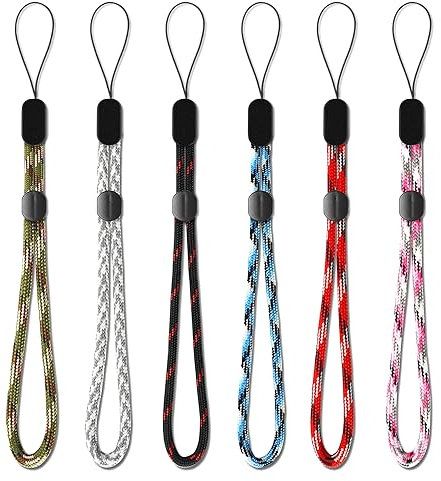 Hand Wrist Straps Lanyard,6 Pack Phone Anti-Theft Camera Straps Colorful Adjustable Nylon Bracelet Straps for GoPro keys Phone USB Flash Drive Wallet and ID Name Tag Badge