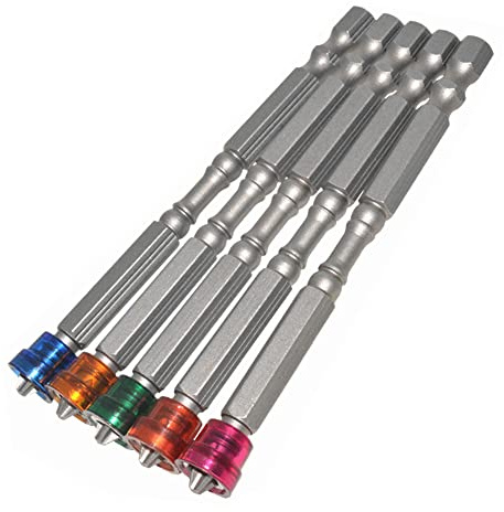5pcs Ph2 Kreuzschlitz Schraubendreher Bits Philips Trockenbau Schrauben Bit | Saipor 100mm Lang Magnetischer Kreuz Bit Satz 1/4 Zoll Sechskant für manuelle elektrische Schraubendreher