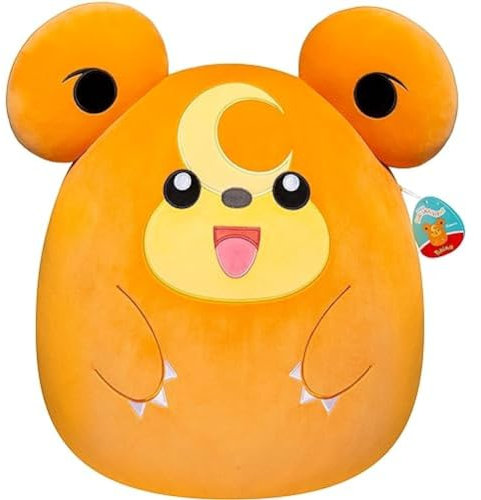 Pokémon x Squishmallows SQPK00043 - Teddiursa 35 cm, offizielles Pokémon Squishmallows, superweich, Brown And White