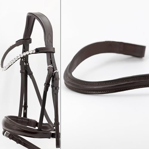 Heinick Trense Performance Nasenriemen Lack Braun Zaumhaken ~ Warmblut ~ Auswahl (Stirnriemen Classic)