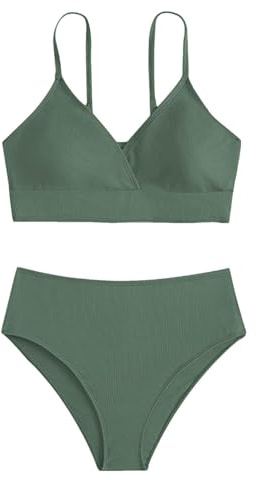 Topgrowth Accessorio Bikini Mädchen Teenager mit Shorts Bikini Kinder Zweiteiliger Badeanzüge Rüschen Bikinioberteil mit Triangel Bedruckte Bikinihose