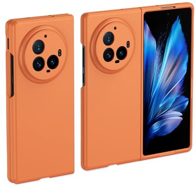 QINOUK Coque pour Vivo X Fold 3 Pro, [Anti-Rayures] Coque Protecteur en PC Dur, Coque Ultra-Mince pour Vivo X Fold 3 Pro-Orange