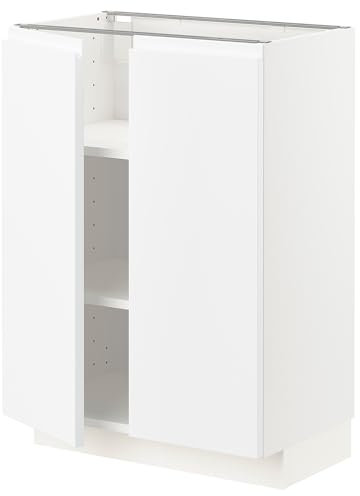 METOD Unterschrank mit Einlegeböden/2 Türen, 60x37 cm, Weiß/Voxtorp Mattweiß