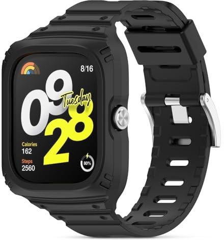 BDIG Bracelet pour Redmi Watch 4,Bracelet Redmi Watch 4 Fitness Bande de Remplacement en Silicone Sangles Extensible Compatible avec Redmi Watch 4 noir