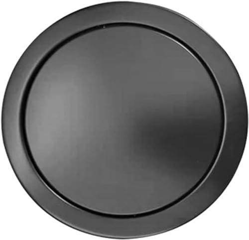 Tapa de cubo de basura, tapa de encimera redonda empotrada, tapa abatible oscilante, tapa de basura totalmente cepillada integrada para cocina, oficina, negro mate