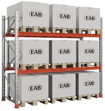Kaiser + Kraft Palettenregal Space | Verzinkt/orange, HxBxT 2500 x 2930 x 1100 mm, Fachlast 3000 kg, Grundregal