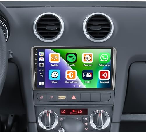 SIXWIN 2+64G Android 13 Radio Coche para Audi A3 S3 RS3 8P con CarPlay&Android Auto&Mirrorlink,9 Pulgadas Pantalla Táctil con Bluetooth/WiFi/GPS/FM/RDS/USB