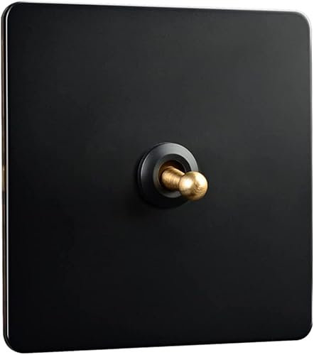 Interruptor de palanca, Interruptor de palanca de cobre antiguo hecho a mano, interruptor de luz de palanca de 1 a 4 entradas, 2 vías, color negro, interruptor de palanca de control dual sólido tipo 8