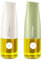 YARRAMATE 2Pcs Auto Flip Olive Oil Dispenser Bottle for Kitchen – 17oz/500ml Cooking Glass Cruet with Pourer, Vinegar, Soy Sauce Container (Green & White), Labels