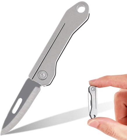 PAYFULLY Mini EDC Messer, Edelstahl Taschenmesser Klein, Schlüsselanhänger Messer, Mini Klappmesser für Camping, Wandern und Outdoor